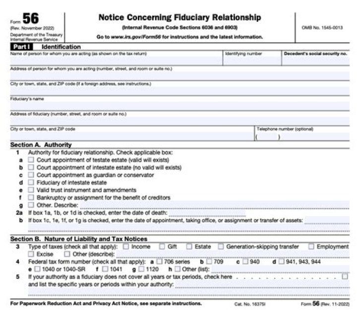 Does surviving spouse need to file Form 56?