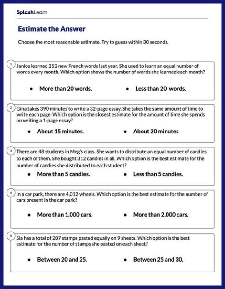 How do you estimate questions?