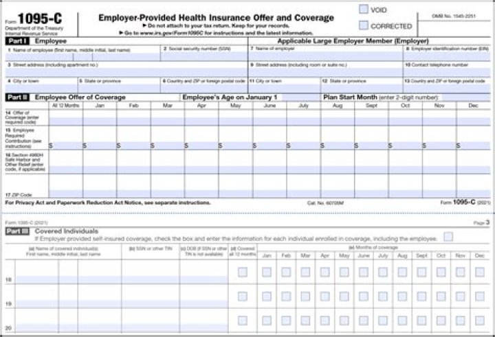 What does 2C mean on a 1095-C form?