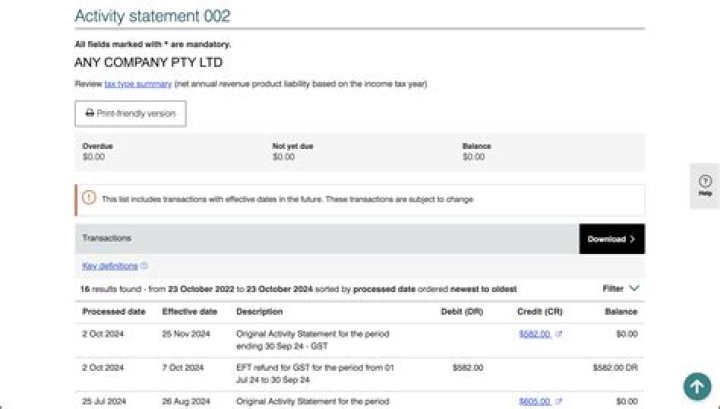 Why do I have an activity statement?